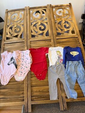 Carter's Girls Cotton Leggings & Bodysuit Mix - Pink, Red, Blue, White 24 Months
